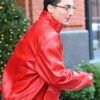 Buy Marty Supreme Premiere Timothee Chalamet Red Leather Jacket