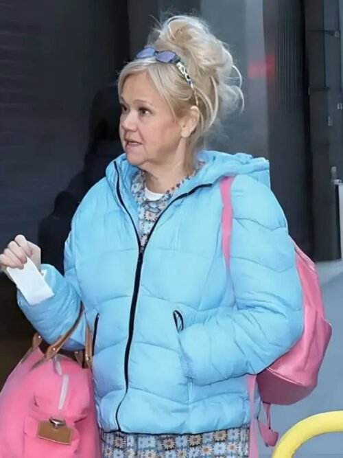 Shop New York City Caroline Rhea Blue Puffer Hooded Jacket