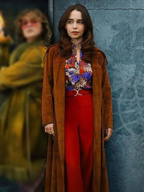 Buy Emilia Clarke Ponies 2026 Bea Brown Suede Coat