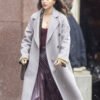 Shop Melissa Barrera TV Series The Copenhagen Test 2025 Michelle Grey Coat