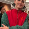Shop Timothée Chalamet Marty Supreme Red and Green Jacket