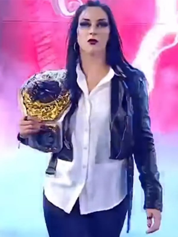 Shop WWE Stephanie Vaquer Crop Black Leather Jacket