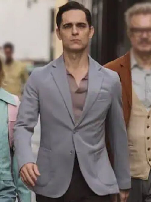 Shop Berlin S02 Pedro Alonso Grey Blazer