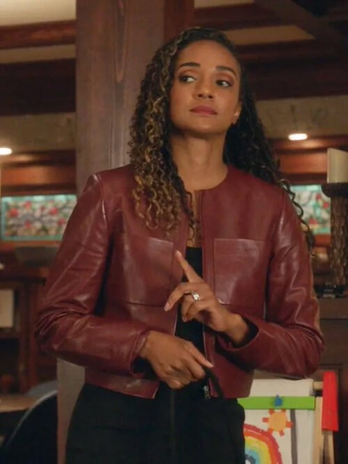 Shop Mekia Cox TV Series The Rookie 2026 Nyla Harper Leather Jacket