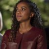 Shop Mekia Cox The Rookie 2026 Nyla Harper Maroon Leather Jacket