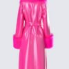 Buy Vanderpump Rules Venus Binkley Pink Trim Leather Trench Coat